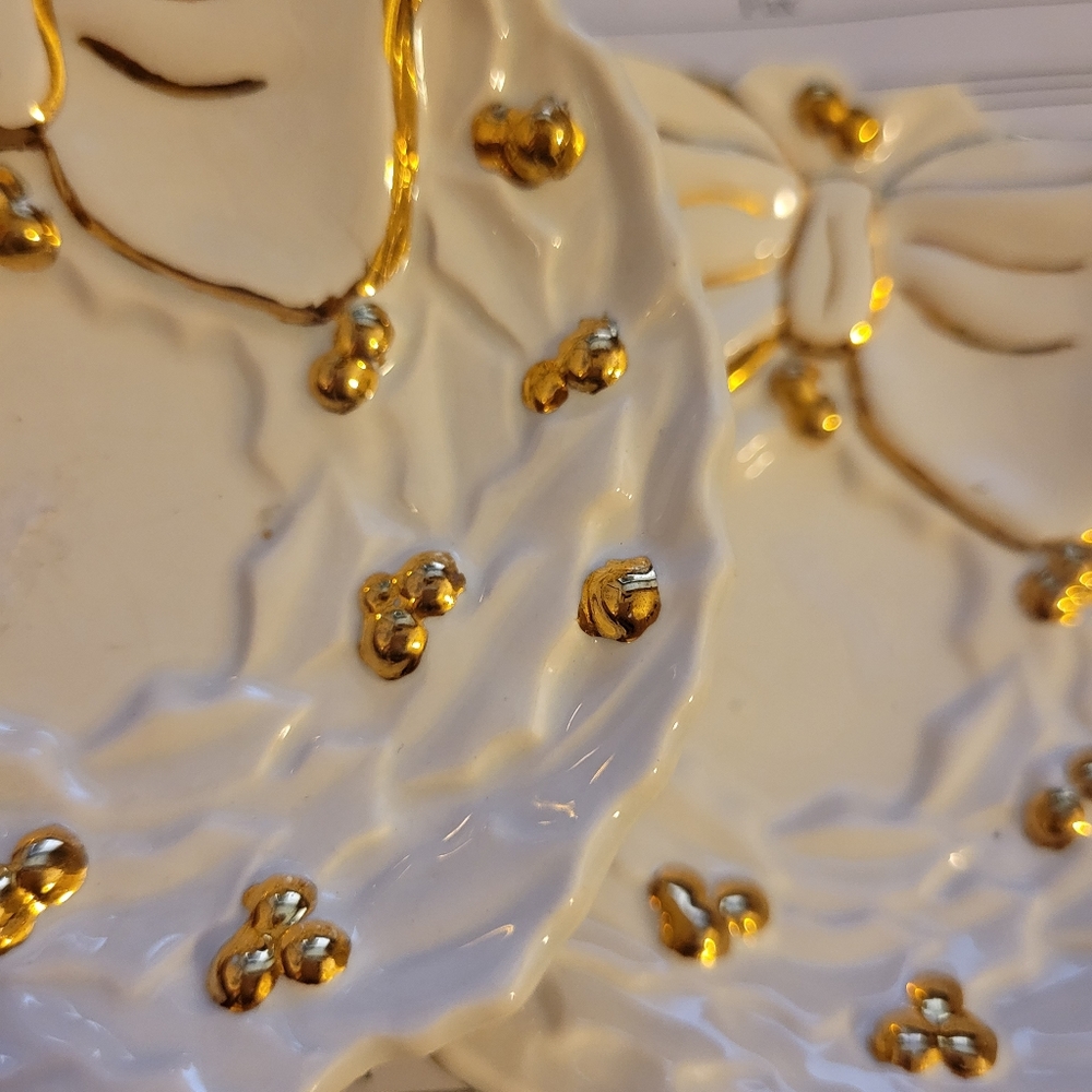 Duo of Vintage Wreath Trinket Dishes ~ 1960s Hobbyist ~ Candle Holder Trinkets - Picture 13 of 16
